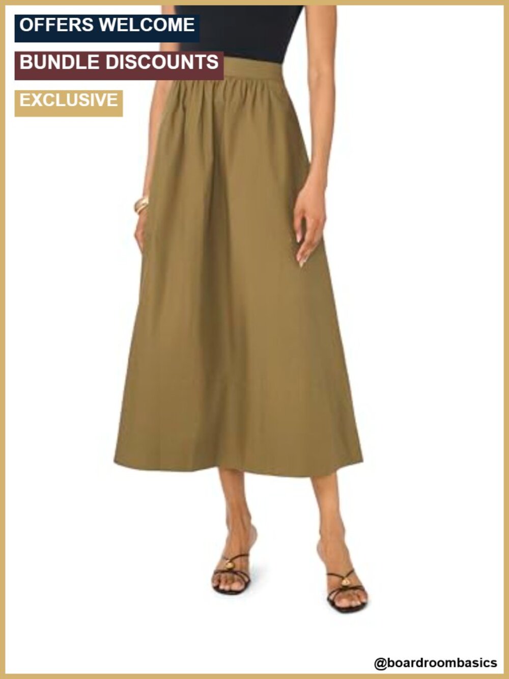 Pull-On Maxi Skirt Floor-Length Elastic Waist Comfortable